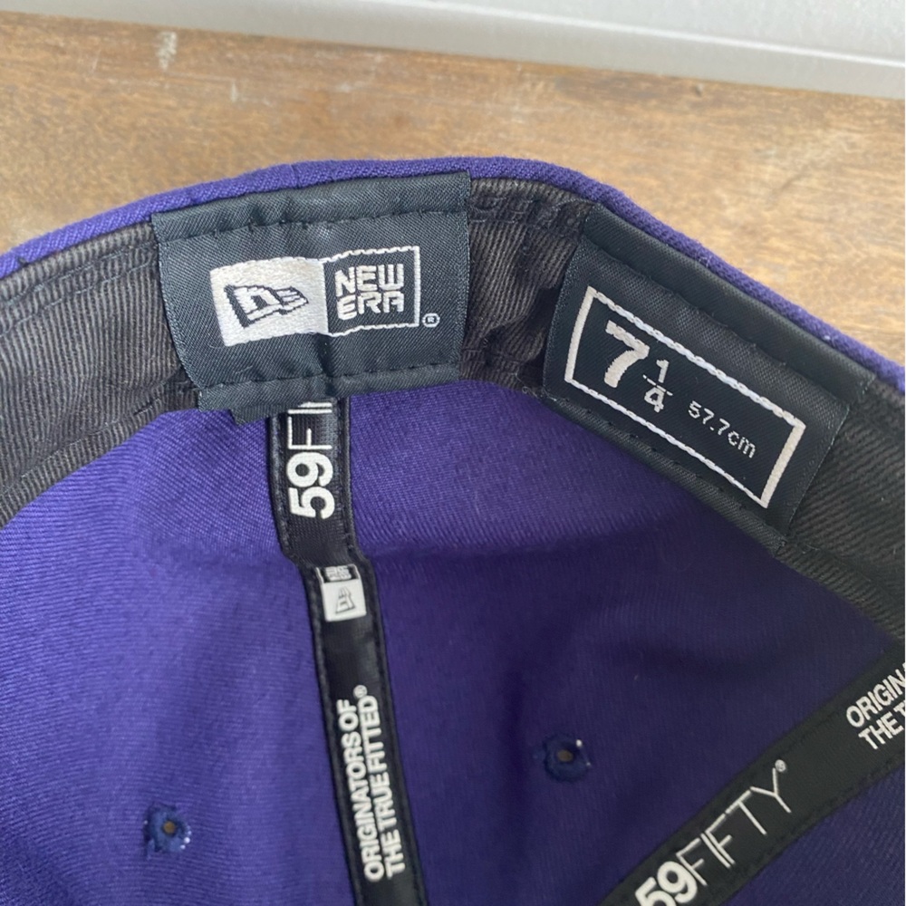 59Fifty Bauer Purple 6 Panel Vented Baseball Hat Cap Sport Outdoors Athletic - Picture 6 of 7